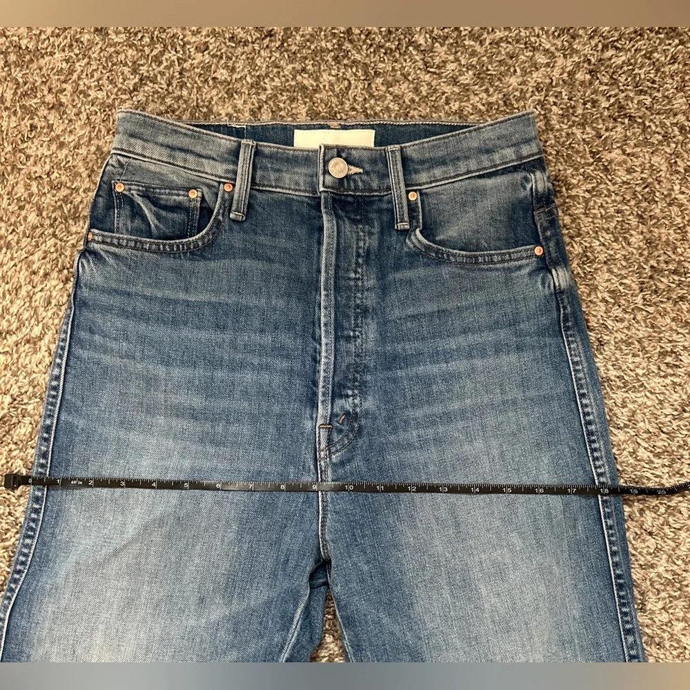 MOTHER Women's Straight Leg Jeans - Medium Blue Wash - Picture 4 of 11